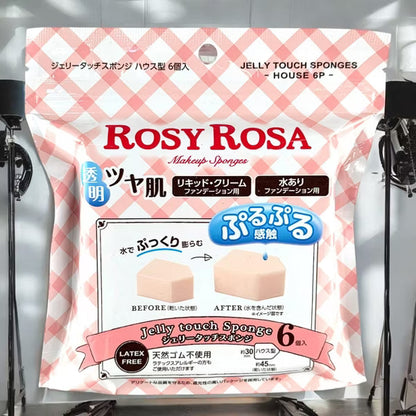 Rosy Rosa Jelly Touch Makeup Sponges, 6 Count, Soft Blending Sponge Set