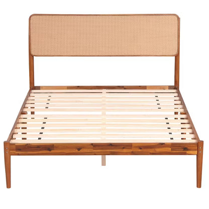 Costway Full Size Wood Platform Bed Frame - Brown