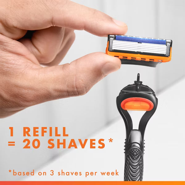 Gillette Fusion5 Men's Reusable Razor - Handle with 5 Blade Refills