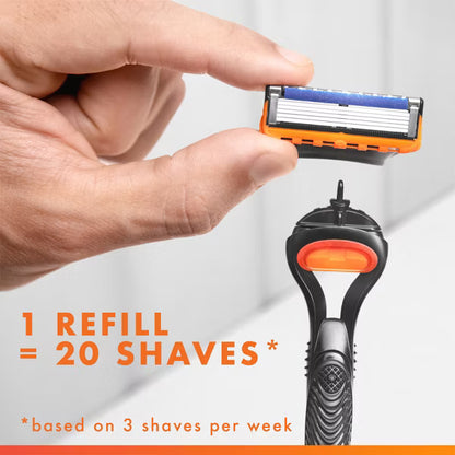 Gillette Fusion5 Men's Reusable Razor - Handle with 5 Blade Refills