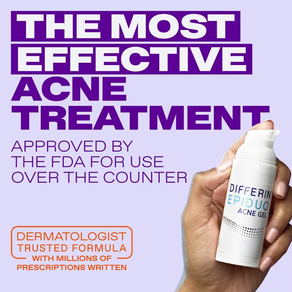Differin Epiduo Acne Treatment Gel - Clears Breakouts & Unclogs Pores, 45g / 1.6 oz