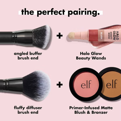 e.l.f. Cream & Powder Face Brush, Vegan Makeup Brush for Liquid, Cream & Powder Cosmetics
