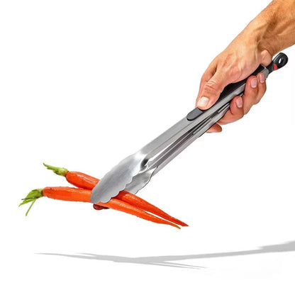 OXO 12-Inch Stainless Steel Tongs with Locking Handle - Silver
