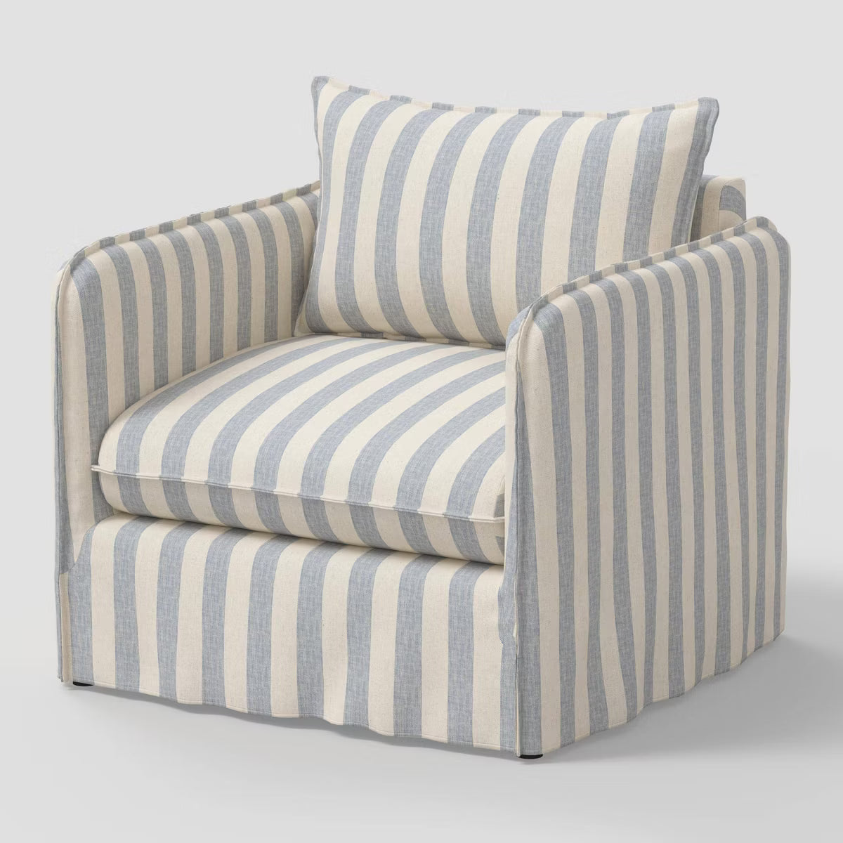 Threshold™ Berea Slouchy Accent Chair with French Seams, Upholstered, Malcolm Stripe Blue