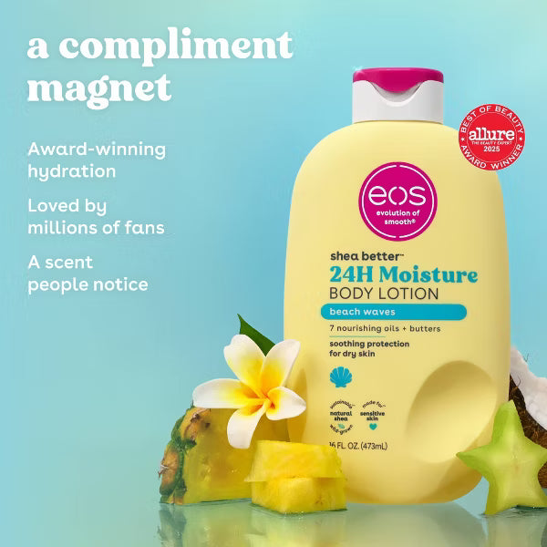 eos Shea Better 24-Hour Moisture Body Lotion - Beach Waves, 16 fl oz
