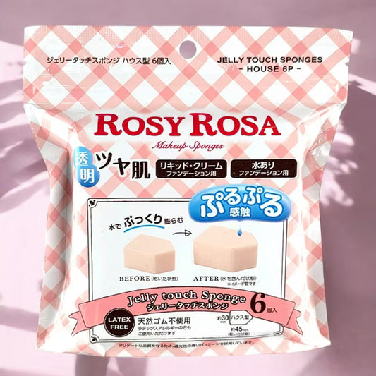 Rosy Rosa Jelly Touch Makeup Sponges, 6 Count, Soft Blending Sponge Set