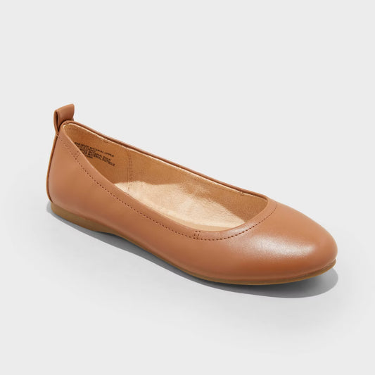 Universal Thread™ Women's Danielle Scrunch Ballet Flats - Cognac