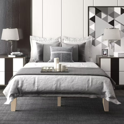Costway Full Size Wood Platform Bed Frame - Natural