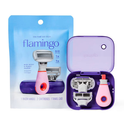 Flamingo Whole Body 5-Blade Travel Razor - Reusable, 4 ct
