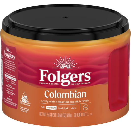 Folgers Colombian Ground Coffee - Medium Roast, 22.6 oz