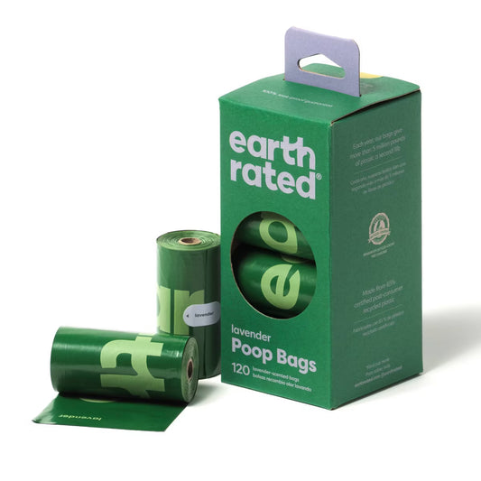Earth Rated Lavender Dog Poop Bags - Leak-Proof, 120 Bags (6 Rolls)