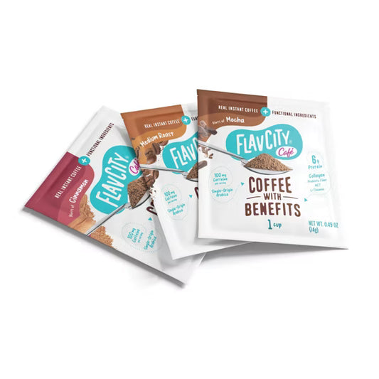 FlavCity Functional Instant Coffee Variety Pack - Medium Roast, 9ct