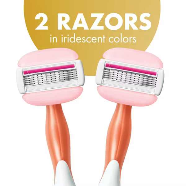 BIC Soleil 5 Glide Women's Disposable Razors - 2 Pack, 5 Blades, Aloe-Infused