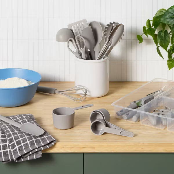 Room Essentials™ Kitchen Utensil Set, 30 Pieces - Gray