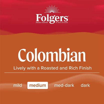 Folgers Colombian Ground Coffee - Medium Roast, 22.6 oz