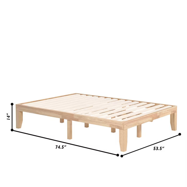 Costway Full Size Wood Platform Bed Frame - Natural