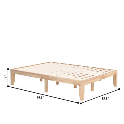 Costway Full Size Wood Platform Bed Frame - Natural