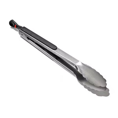 OXO 12-Inch Stainless Steel Tongs with Locking Handle - Silver
