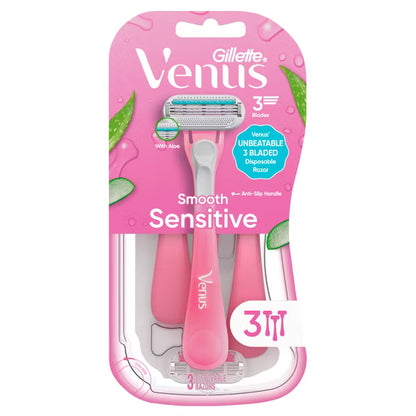 Gillette Venus Sensitive Women's Razors - 3-Blade Disposable, 3 ct