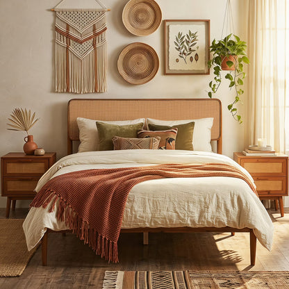 Costway Full Size Wood Platform Bed Frame - Brown