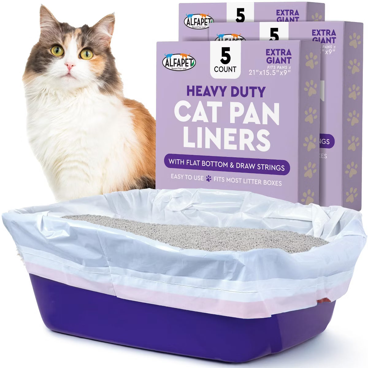 Alfapet Extra Giant Cat Litter Box Liners - 15 Count
