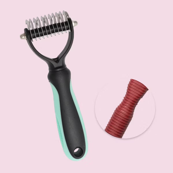 Unique Bargains Stainless Steel Pet Grooming Brush - Green