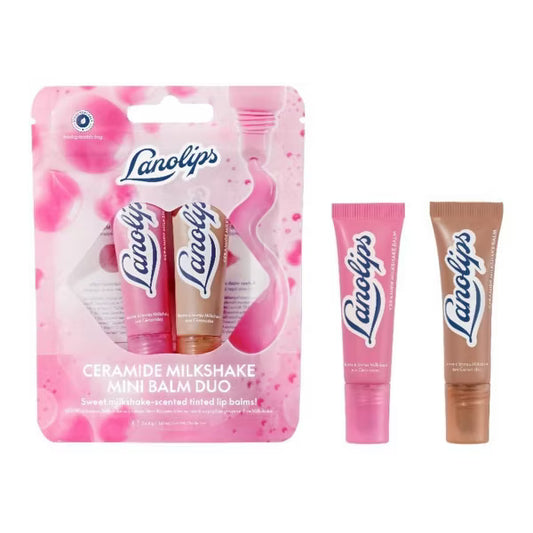 Lanolips Ceramide Lip Balm Duo – Raspberry & Caramel