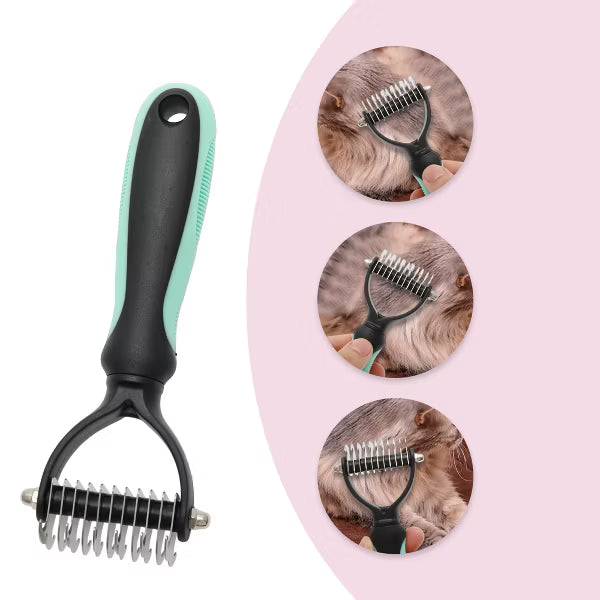 Unique Bargains Stainless Steel Pet Grooming Brush - Green