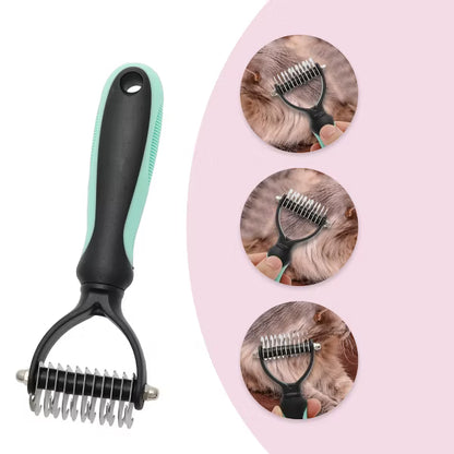 Unique Bargains Stainless Steel Pet Grooming Brush - Green