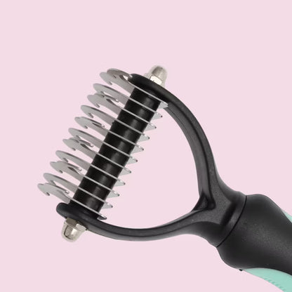 Unique Bargains Stainless Steel Pet Grooming Brush - Green