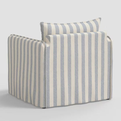 Threshold™ Berea Slouchy Accent Chair with French Seams, Upholstered, Malcolm Stripe Blue