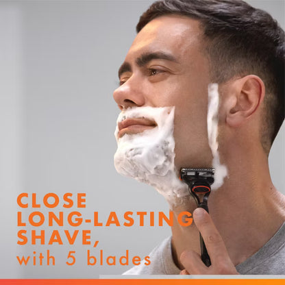 Gillette Fusion5 Men's Reusable Razor - Handle with 5 Blade Refills
