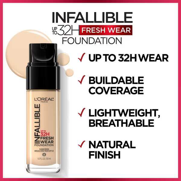 L'Oréal Paris Infallible 32HR Fresh Wear Liquid Foundation with SPF 25-510 Hazelnut