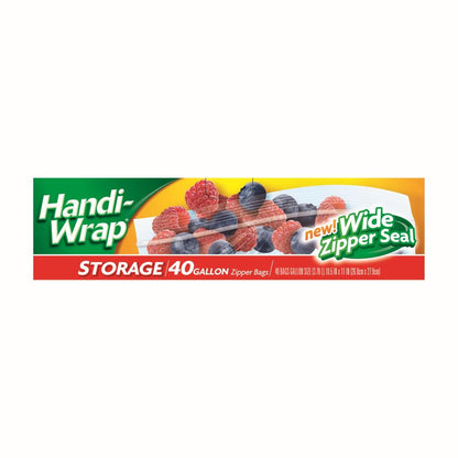 "Handi-Wrap® Gallon Storage Bags, 40 Count – Durable & Leak-Proof"
