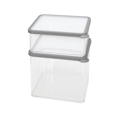 "Casanero 2-Pack Stackable Food Storage Containers – Charcoal, Durable & Space-Saving"