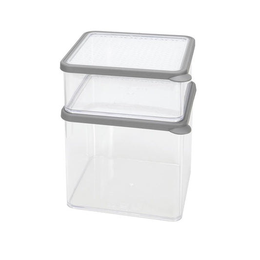 "Casanero 2-Pack Stackable Food Storage Containers – Charcoal, Durable & Space-Saving"