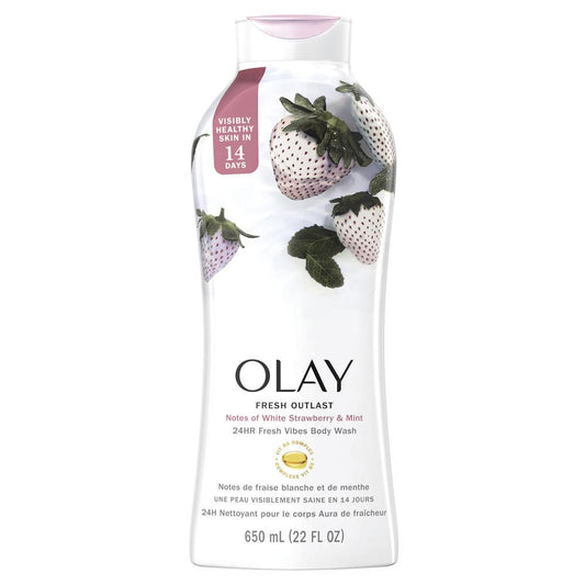 Olay Fresh Outlast White Body Wash 22 oz - Freshness and Mint Fragrance, Hydrating Formula