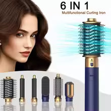 **6-in-1 Hair Dryer Brush Set – Ionic Hot Comb, Curler & Straightener Styler**
