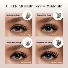 Befer Self-Stick Manga Lash Clusters 120PCS Natural Eyelashes