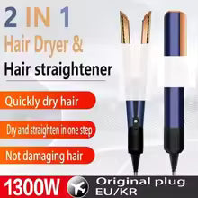 **2-in-1 Ionic Hair Dryer & Straightener – Wet & Dry Multi-Style Hair Tool**