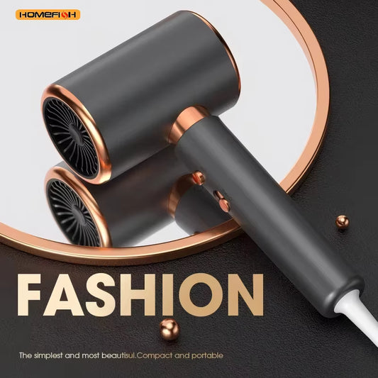 **HOMEFISH 2000W Ionic Salon Hair Dryer – Hot & Cold Air, 5-Speed High Power**