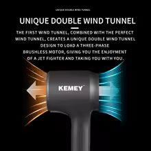 **Kemei 110,000 RPM Ionic Hair Dryer – 1500W Fast-Drying Blow Dryer with Magnetic Nozzle**