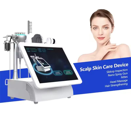 **5-in-1 High-Frequency Scalp Care Device – Hair Follicle Analyzer & Scalp Massager**