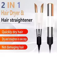**2-in-1 Ionic Hair Dryer & Straightener – Wet & Dry Multi-Style Hair Tool**