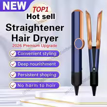 **2-in-1 Ionic Hair Dryer & Straightener – Wet & Dry Multi-Style Hair Tool**