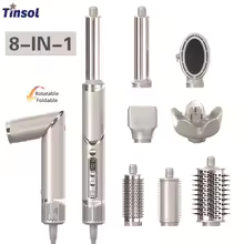 **TINSOL 8-in-1 Ionic Hair Dryer & Air Styling Set – Curling Brush Multi-Function Styler**