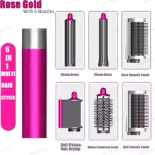 **6-in-1 Hot Air Hair Styler – Auto Curler, Straightening Brush & Hair Dryer**