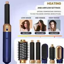 **6-in-1 Hair Dryer Brush Set – Ionic Hot Comb, Curler & Straightener Styler**