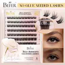 Befer Self-Stick Manga Lash Clusters 120PCS Natural Eyelashes