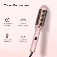 **PTC Ceramic Thermal Curling Brush – Heated Hot Brush for Loose & Voluminous Curls**